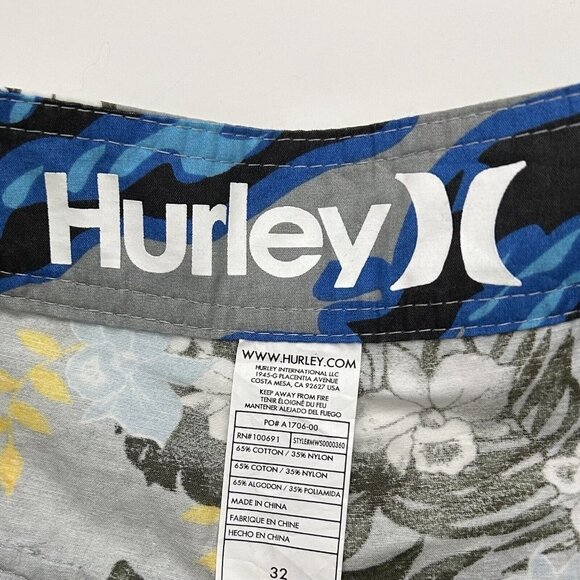 NEW Hurley Board Shorts‎ Mens Size 32 Tropical Hawaiian - Picture 3 of 8